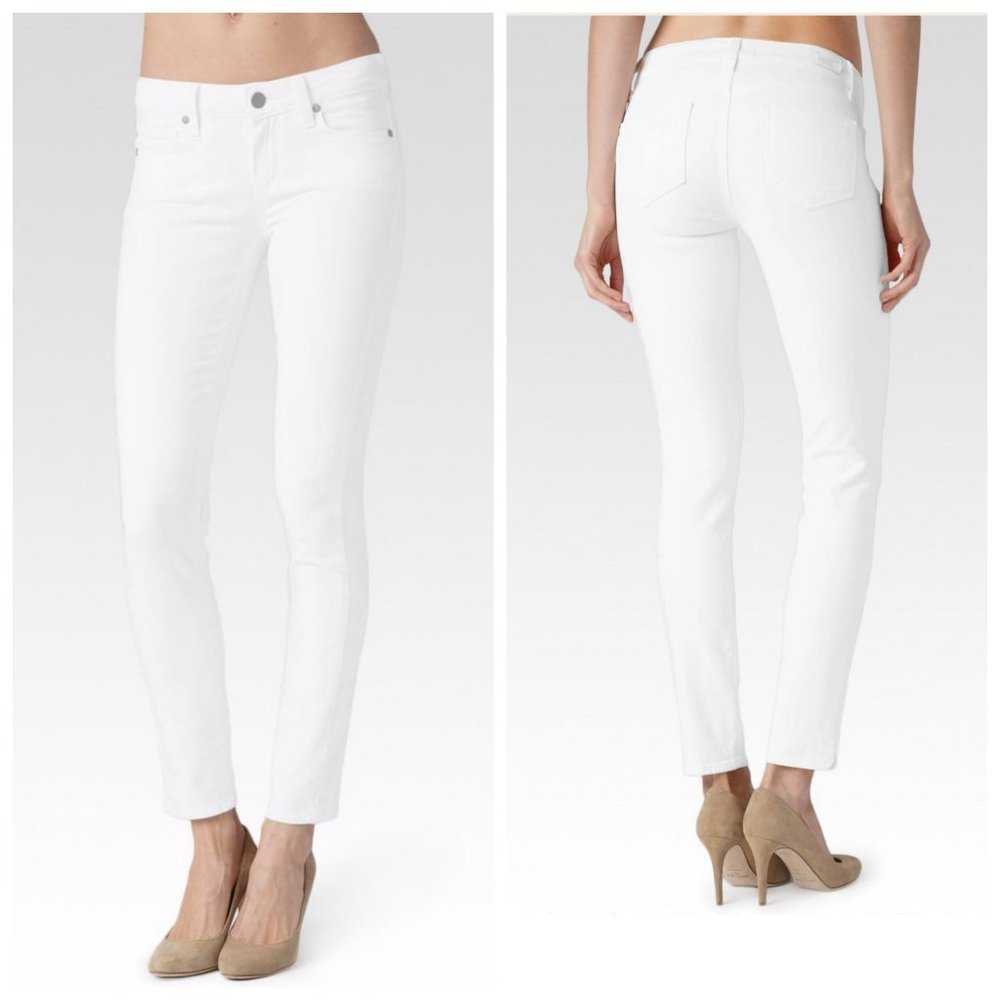 Paige Jeans Skyline Ankle Peg Slim Straight White 28